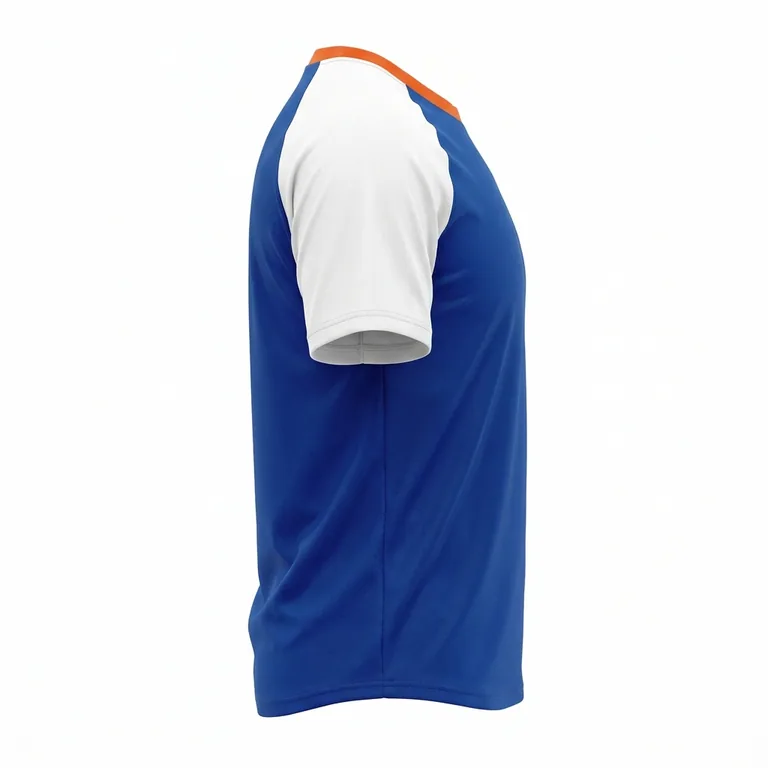 Custom baseball crew-neck game jerseys, left side view
