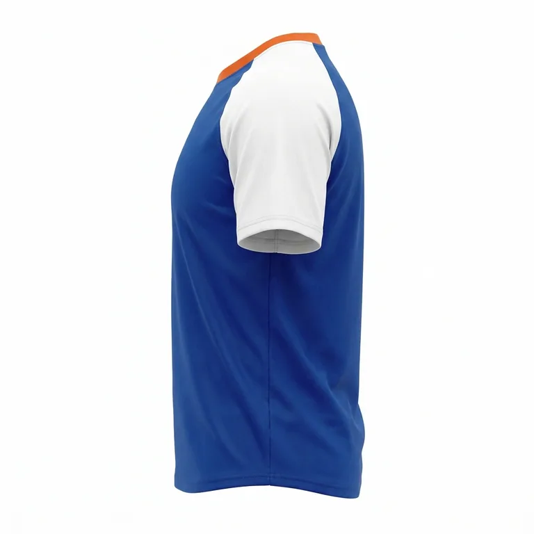 Custom baseball crew-neck game jerseys, right side view