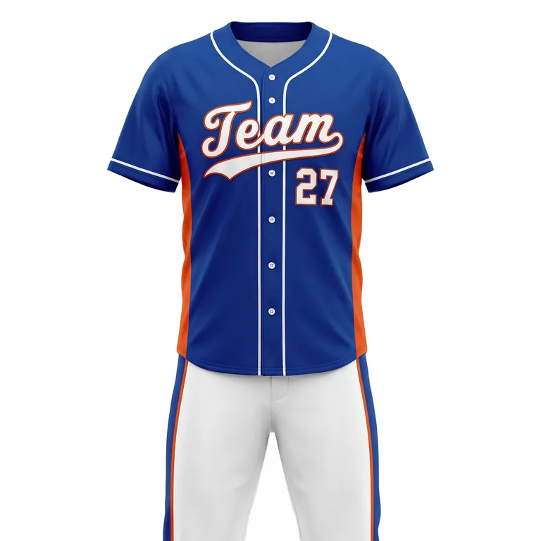 Custom baseball full uniform sets, front view