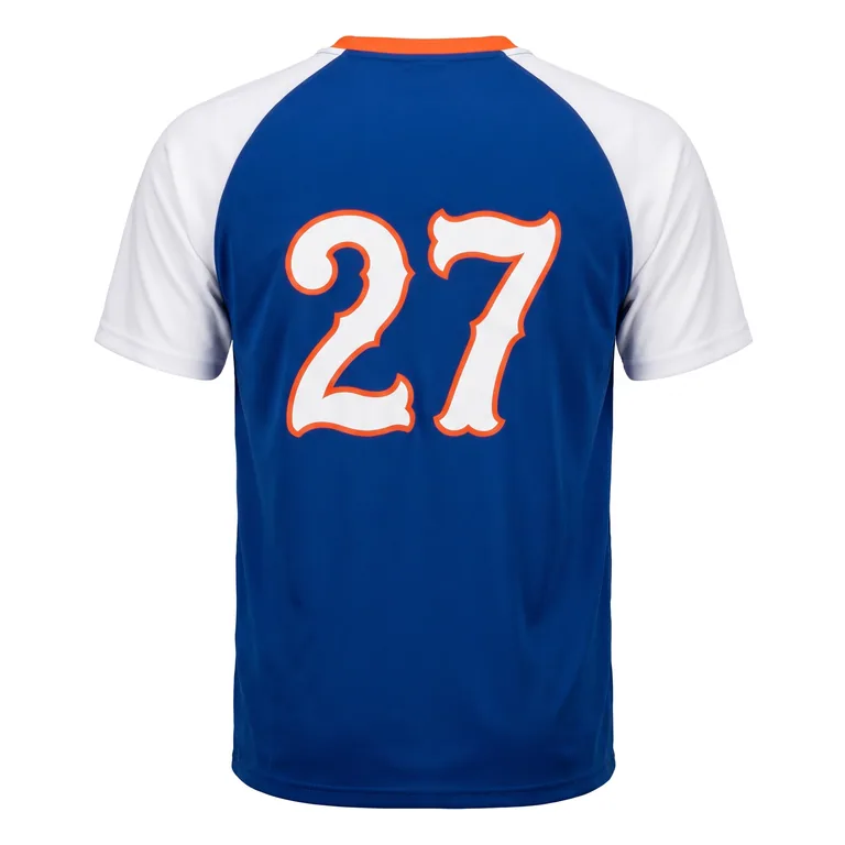 Custom baseball short-sleeve training tees, back view