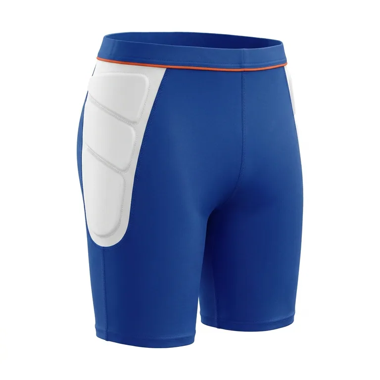 Custom baseball sliding shorts, left side view