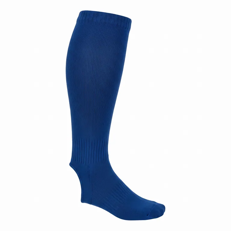 Custom baseball stirrup socks, left side view