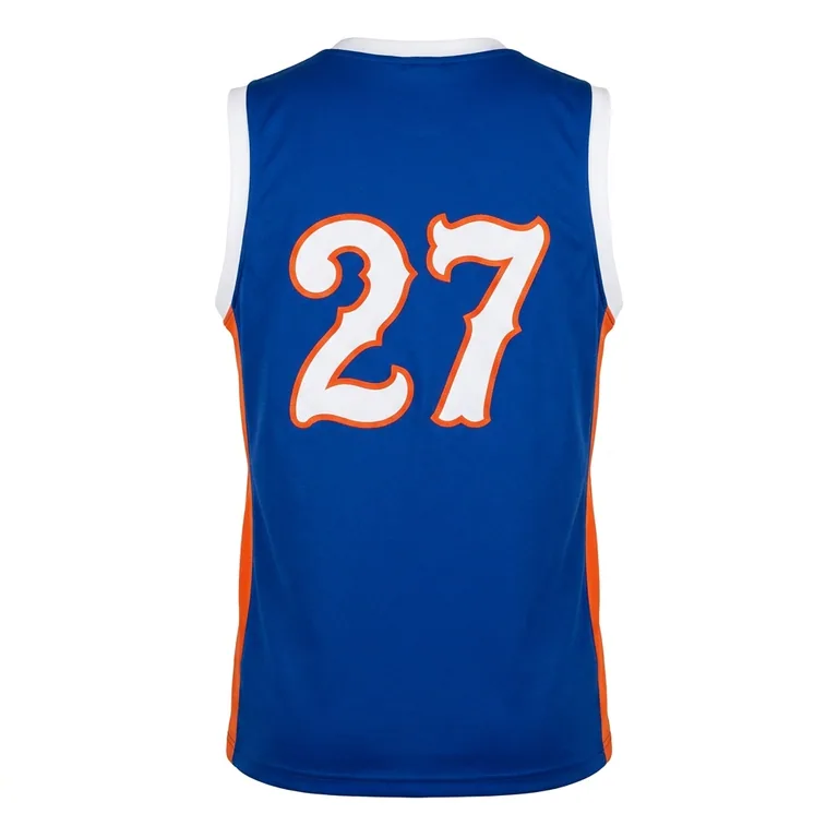 Custom baseball tank game jerseys, back view