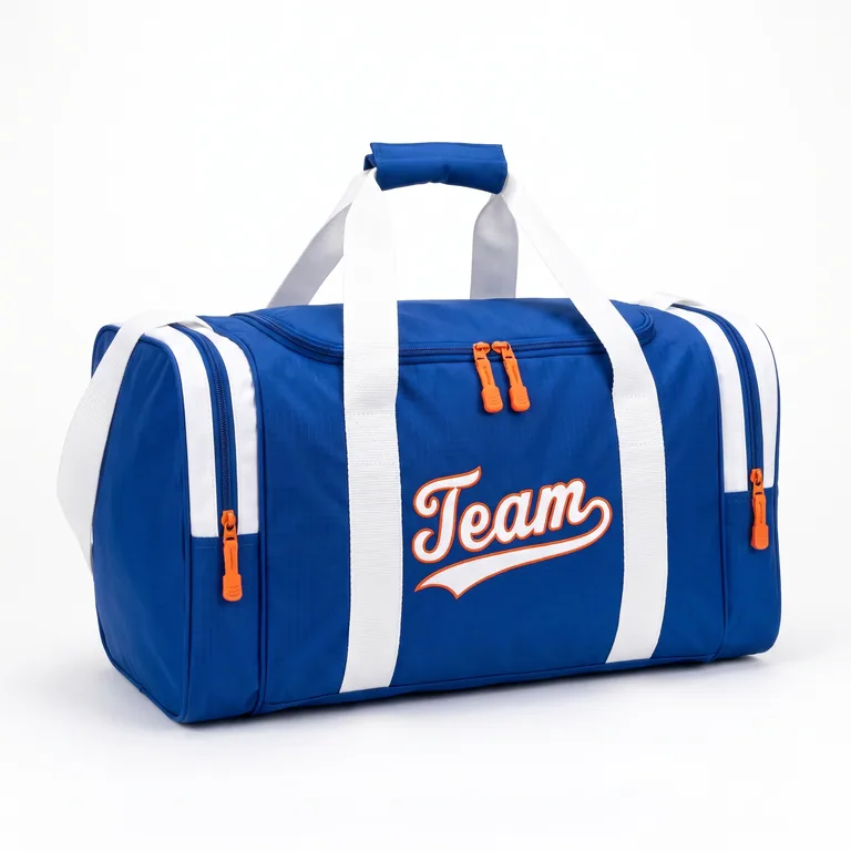 Custom baseball team duffel bags, front view
