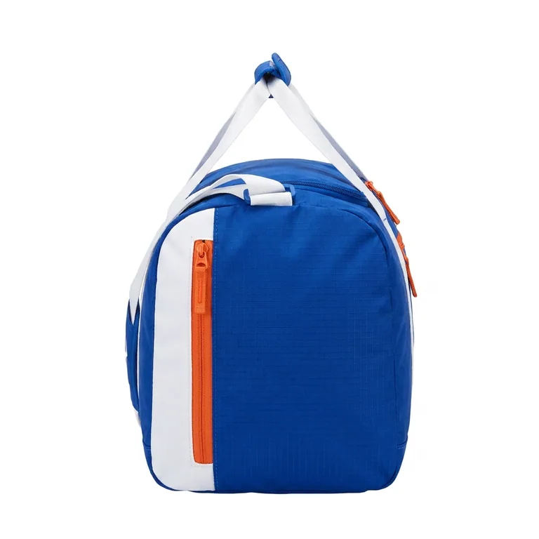 Custom baseball team duffel bags, left side view