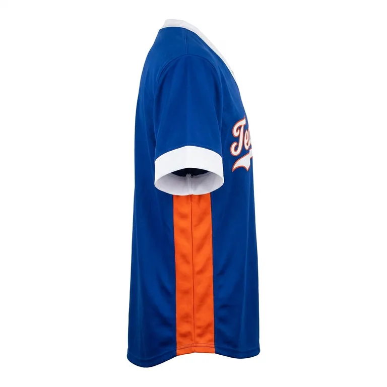 Custom baseball v-neck game jerseys, left side view