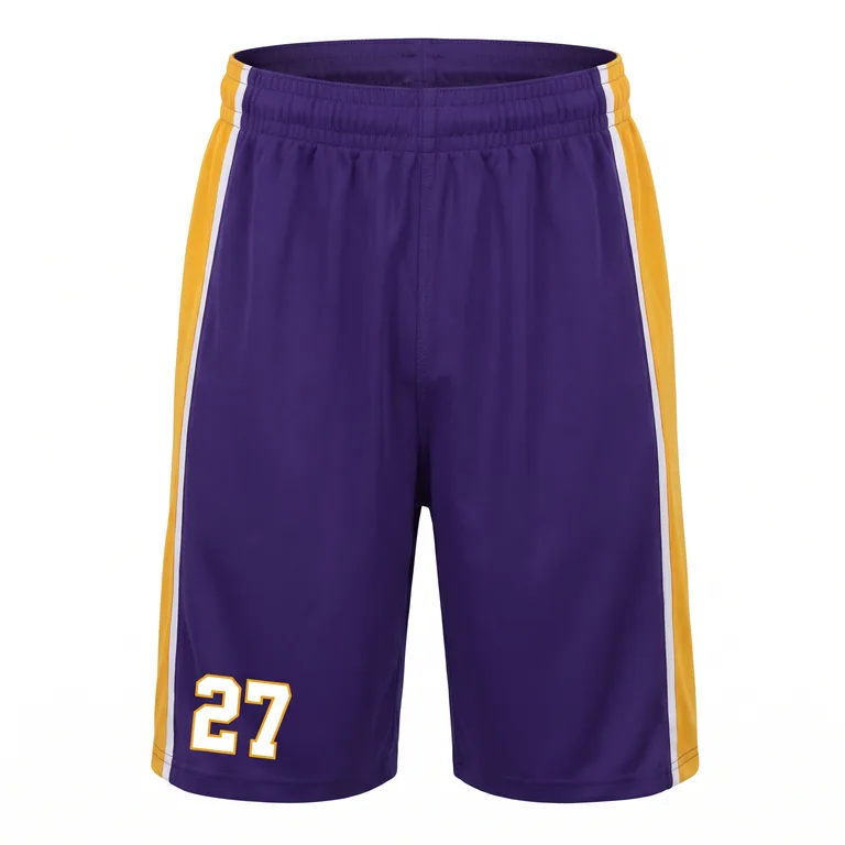 Custom basketball base-layer shorts, front view