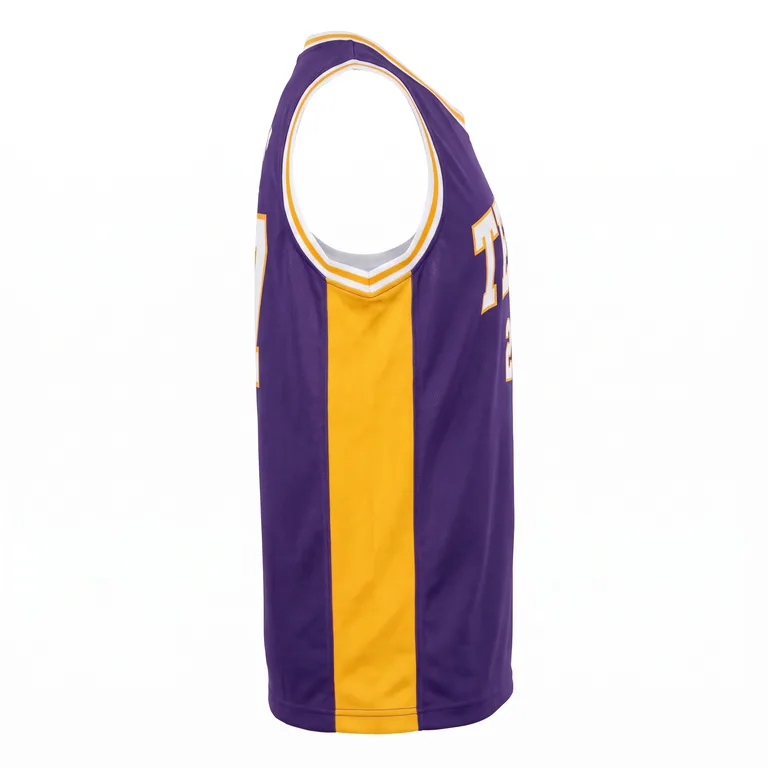 Custom basketball crew-neck reversible jerseys, right side view