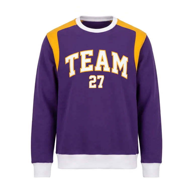Custom basketball crew-neck team sweatshirts, front view