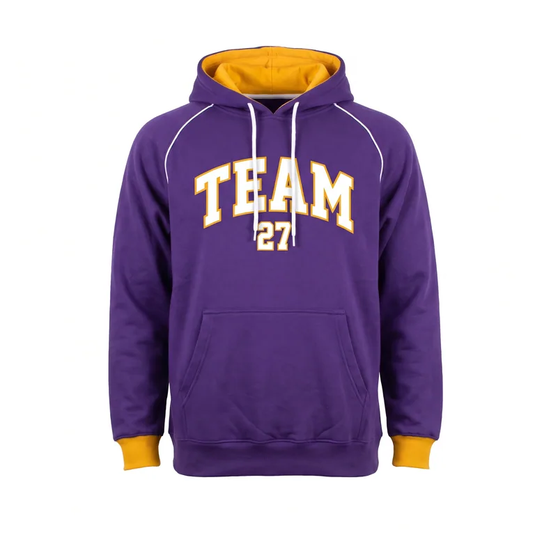 Custom basketball hooded pullovers, front view