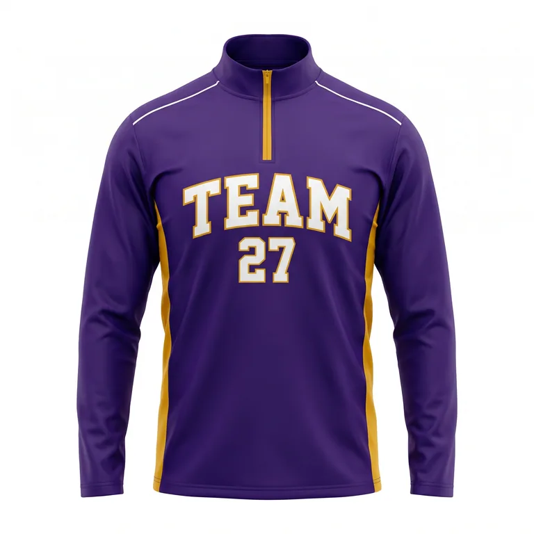 Custom basketball quarter-zip training jerseys, front view