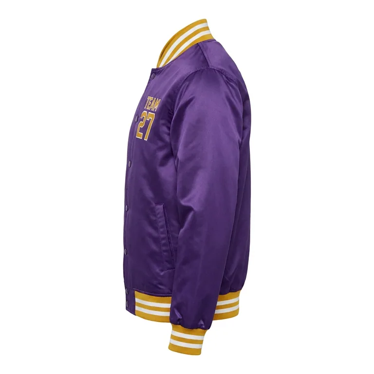 Custom basketball satin bomber jackets, right side view