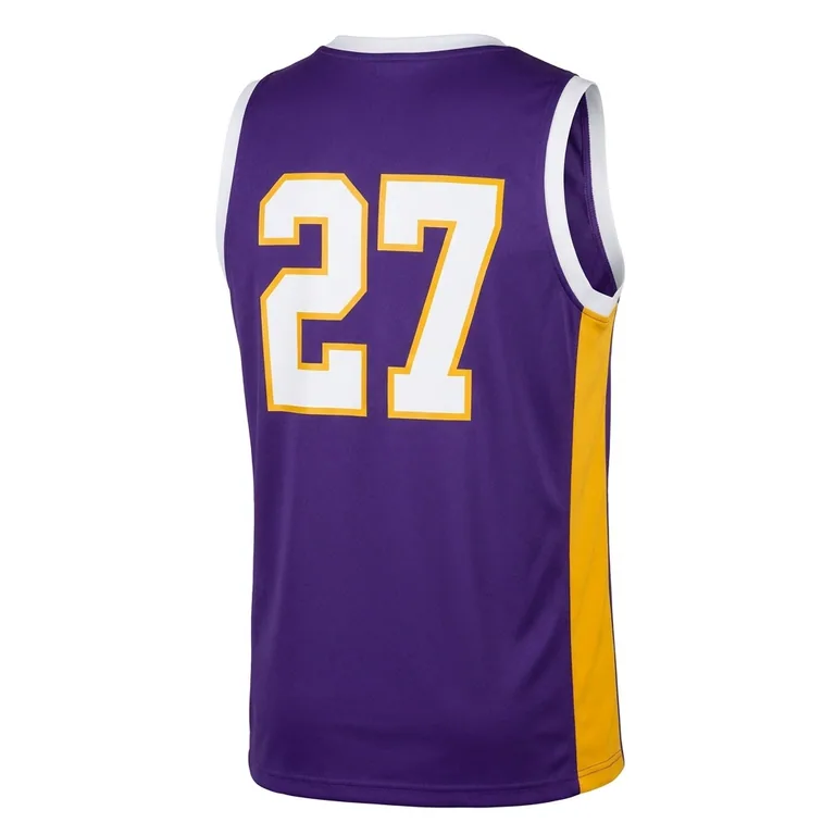 Custom basketball sleeveless training tees, back view