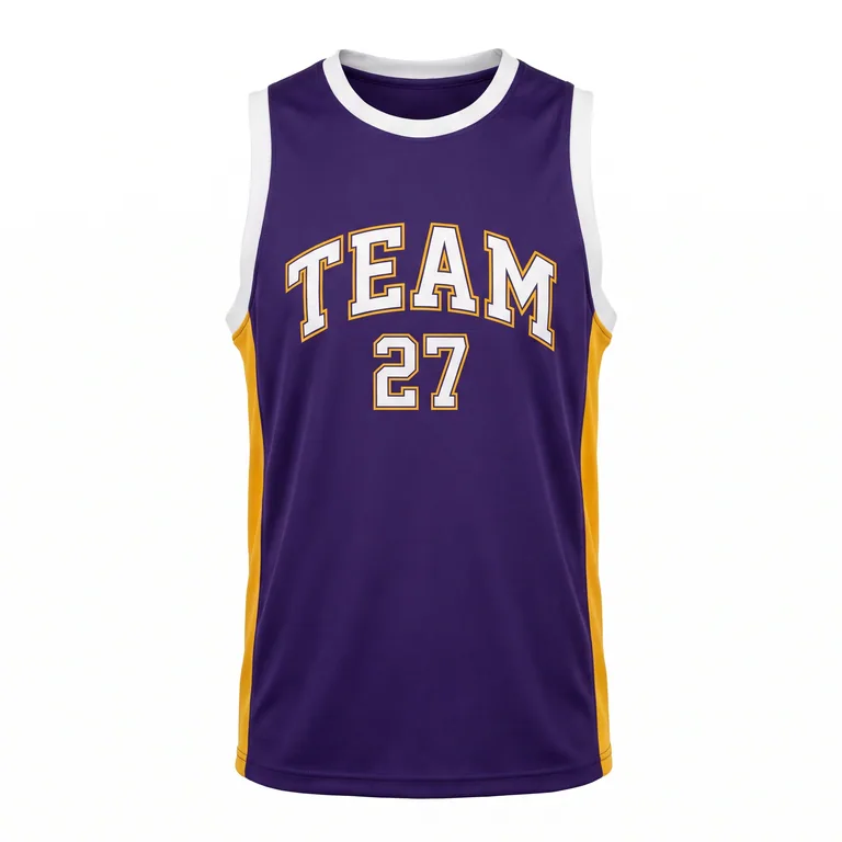 Custom basketball sleeveless training tees, front view