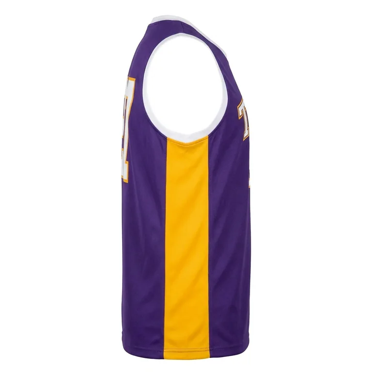 Custom basketball sleeveless training tees, left side view