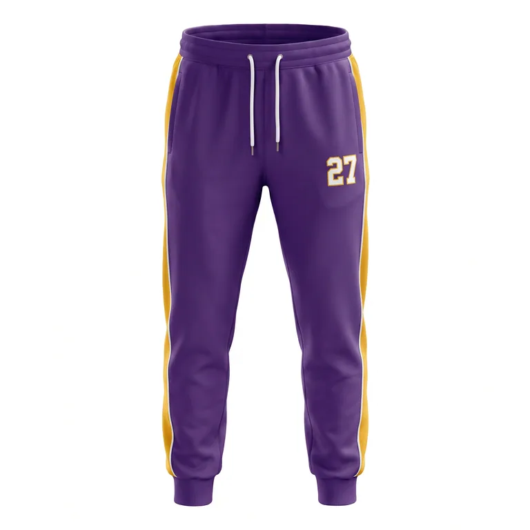 Custom basketball team joggers, front view