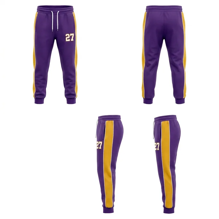 Custom basketball team joggers, left side view