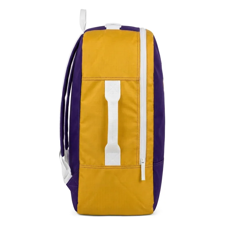 Custom basketball team duffel bags, left side view