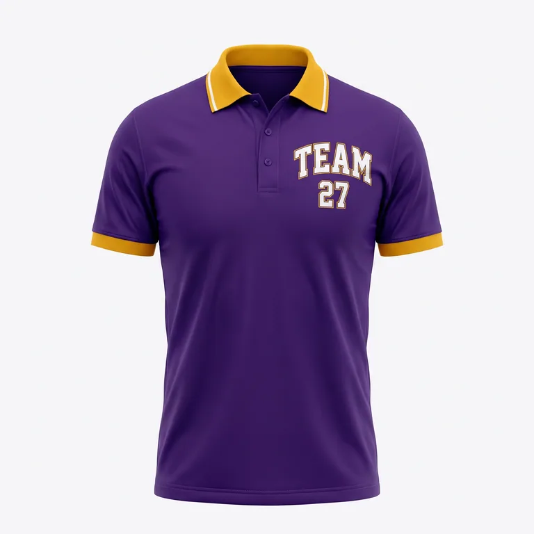Custom basketball team polos, front view