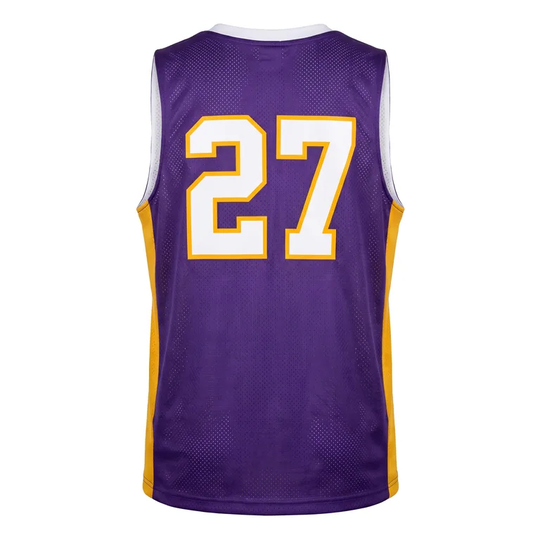 Custom basketball v-neck reversible jerseys, back view