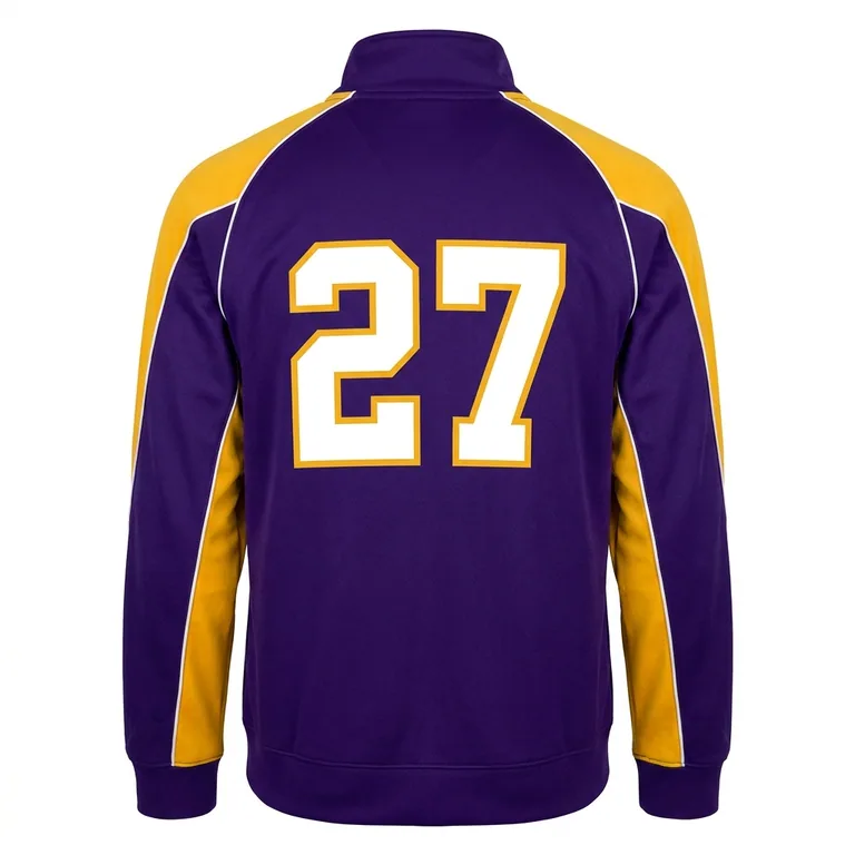 Custom basketball warm-up shooter jackets, back view