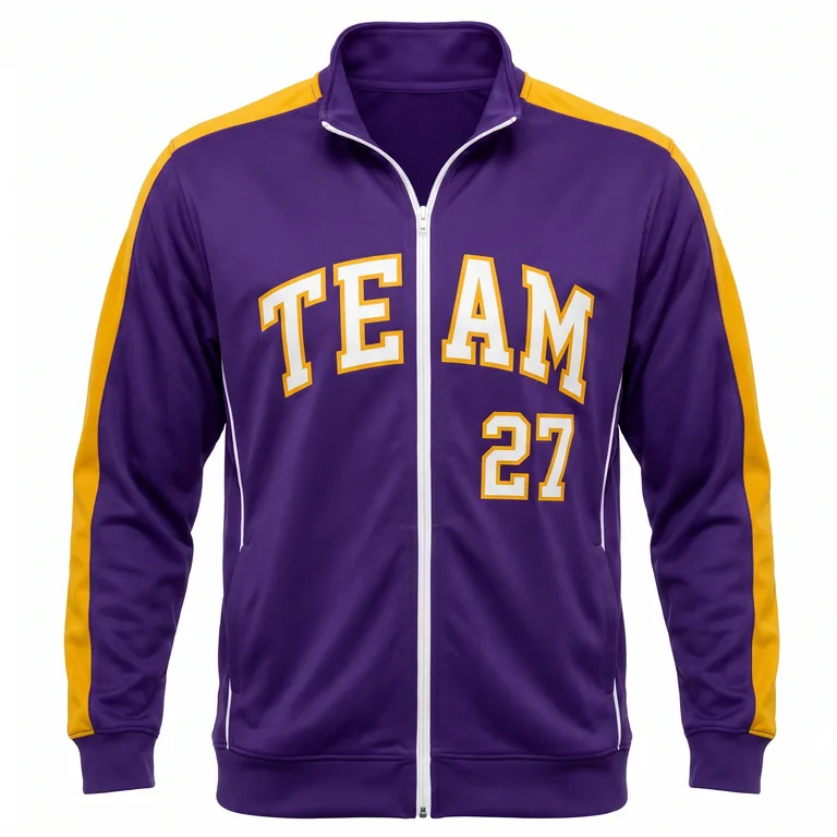 Custom basketball warm-up shooter jackets, front view