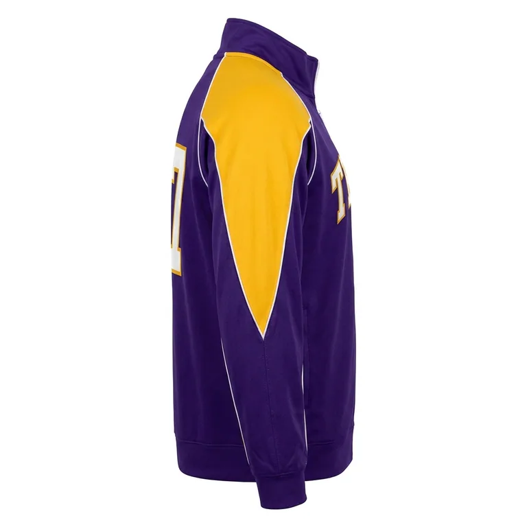 Custom basketball warm-up shooter jackets, left side view