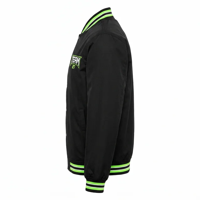 Custom esports bomber jackets, right side view
