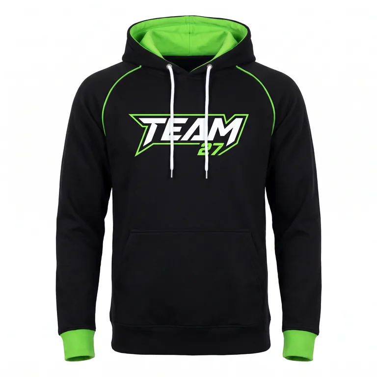 Custom esports hooded pullovers, front view