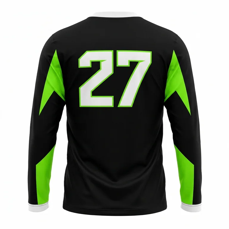 Custom esports long-sleeve player jerseys, back view