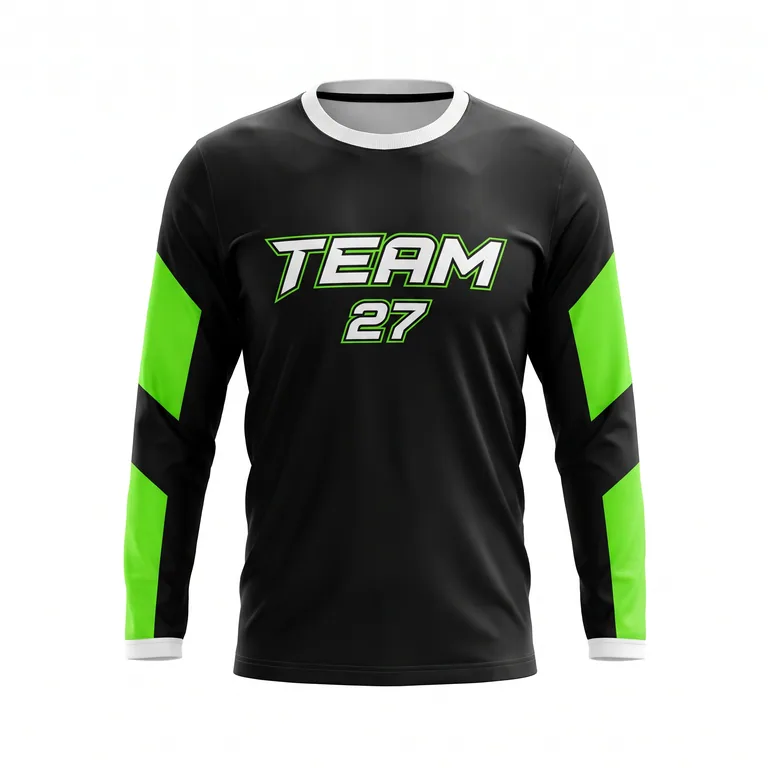 Custom esports long-sleeve player jerseys, front view
