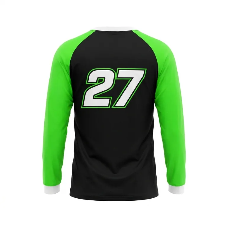 Custom esports long-sleeve team tees, back view