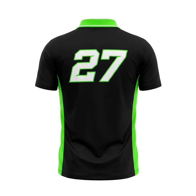 Custom esports performance team polos, back view