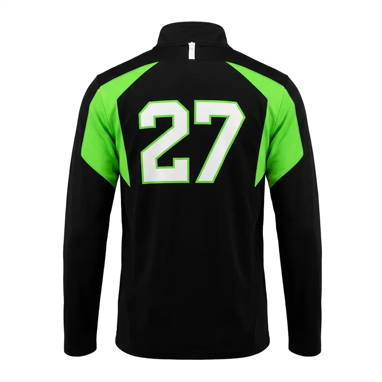 Custom esports quarter-zip player jerseys, back view