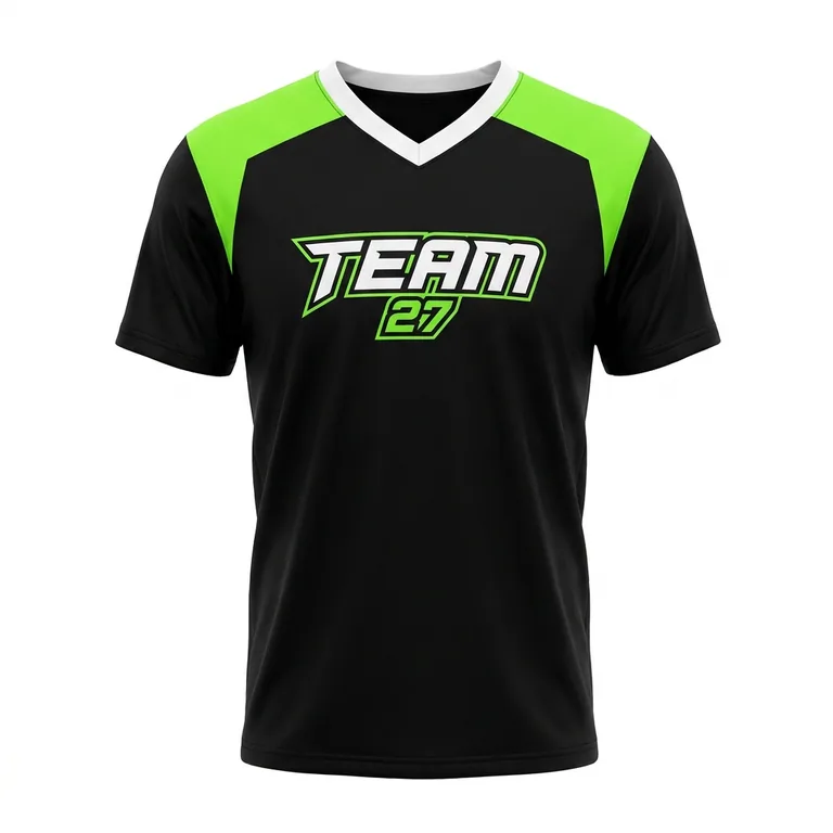 Custom esports short-sleeve player jerseys, left side view