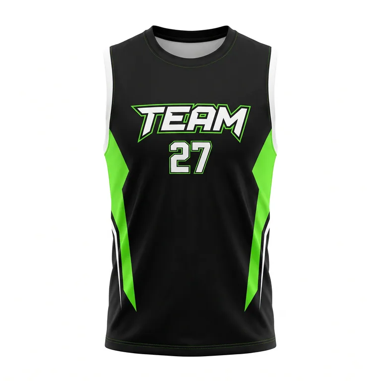 Custom esports sleeveless player jerseys, front view