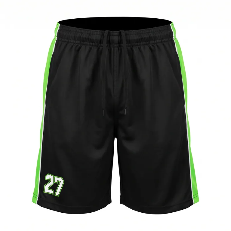 Custom esports training shorts, front view