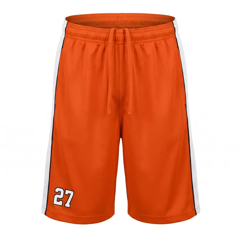 Custom flag football athletic shorts, front view