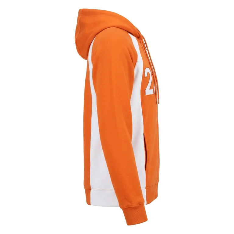 Custom flag football full-zip hooded jackets, left side view