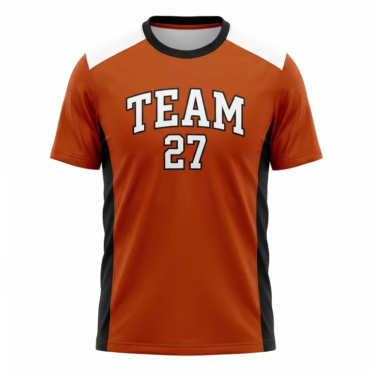 Custom flag football game jerseys, front view