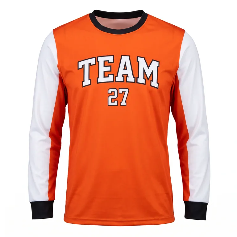 Custom flag football long-sleeve game jerseys, front view