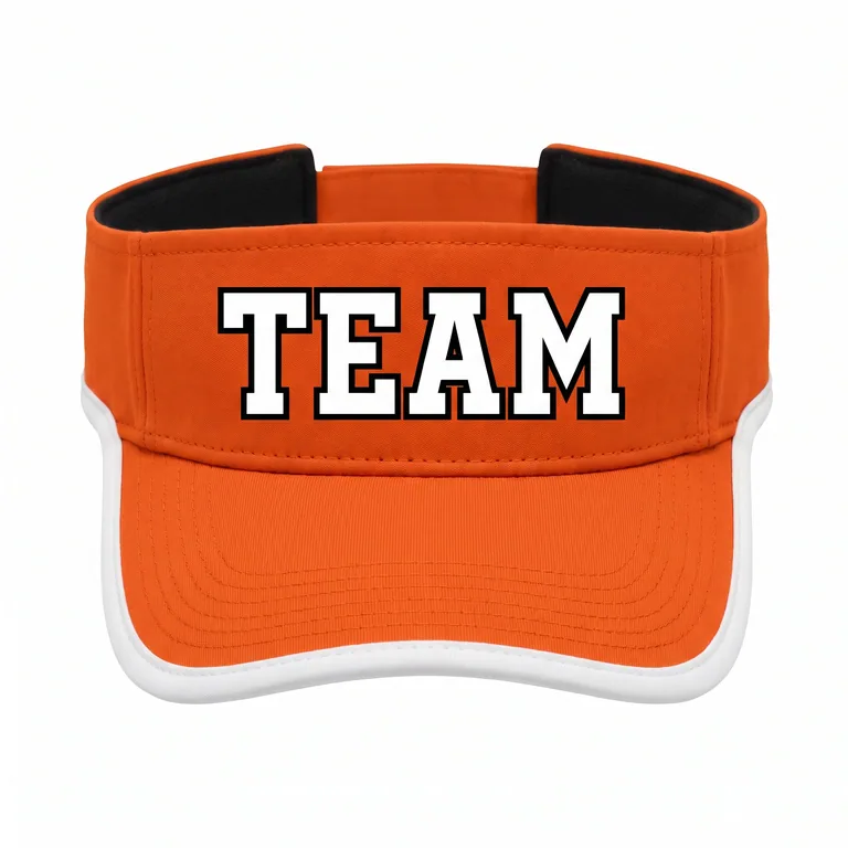 Custom flag football team visors, front view