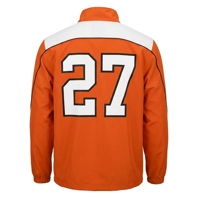 Custom flag football wind jackets, back view