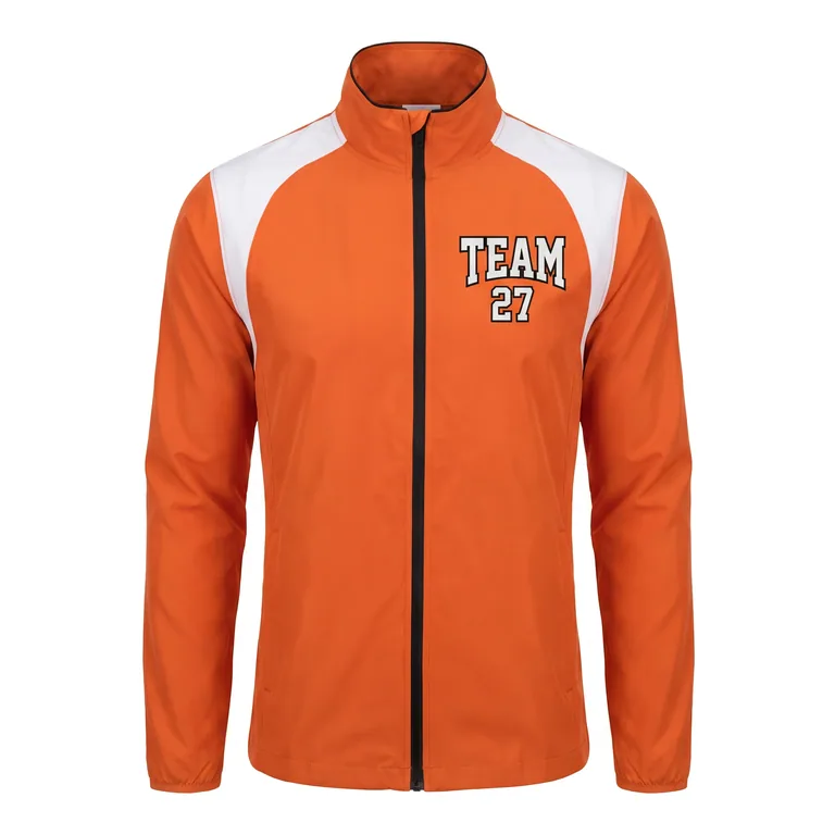 Custom flag football wind jackets, front view