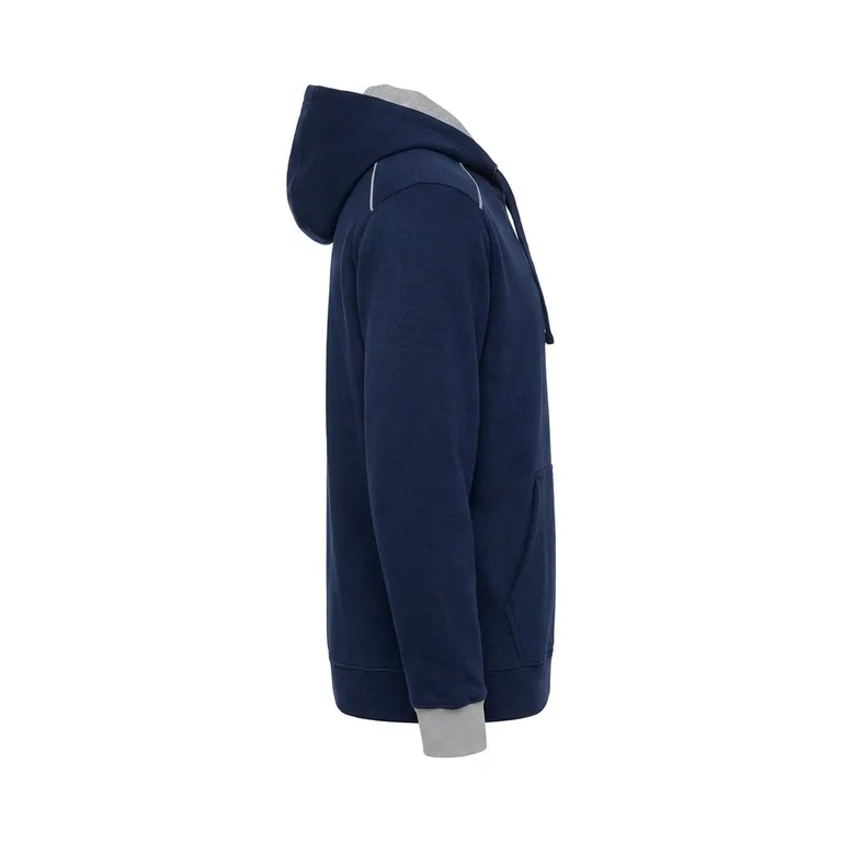 Custom football hooded pullovers, left side view