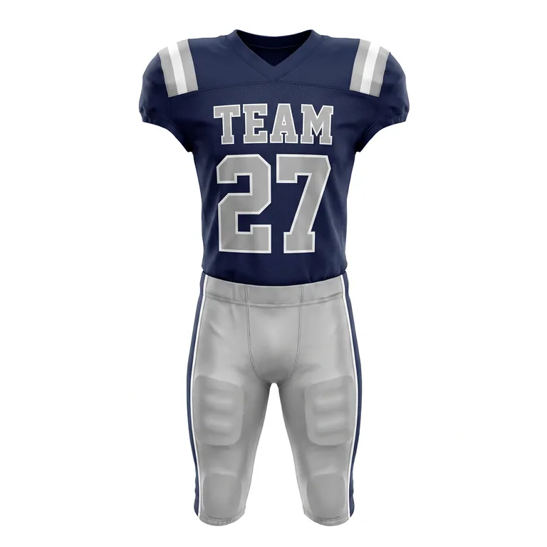 Custom football pro-cut game uniforms, front view