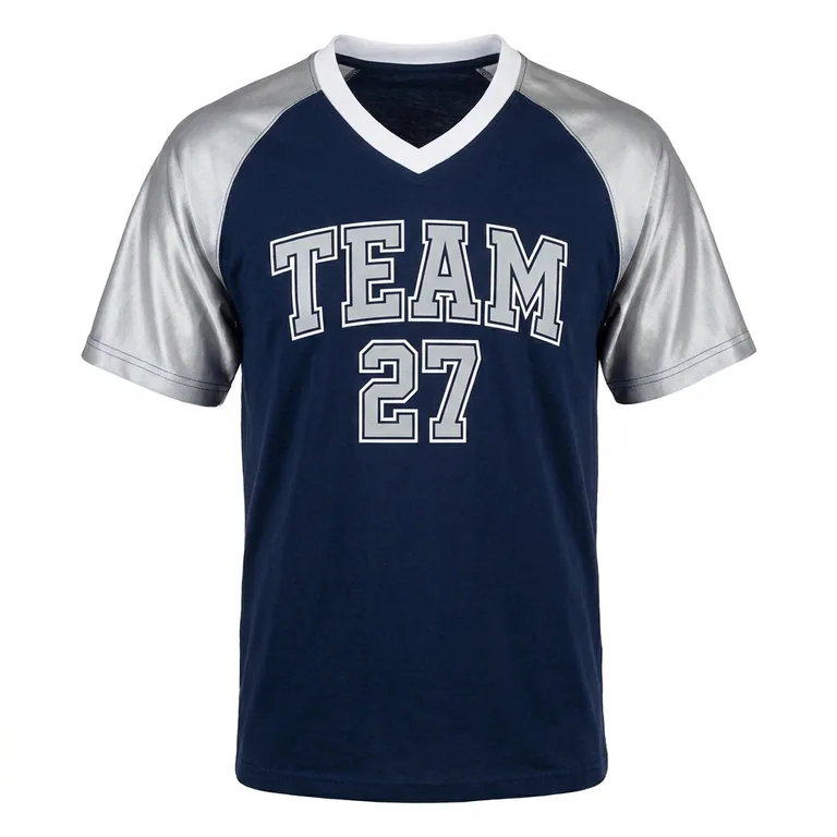Custom football short-sleeve team tees, front view