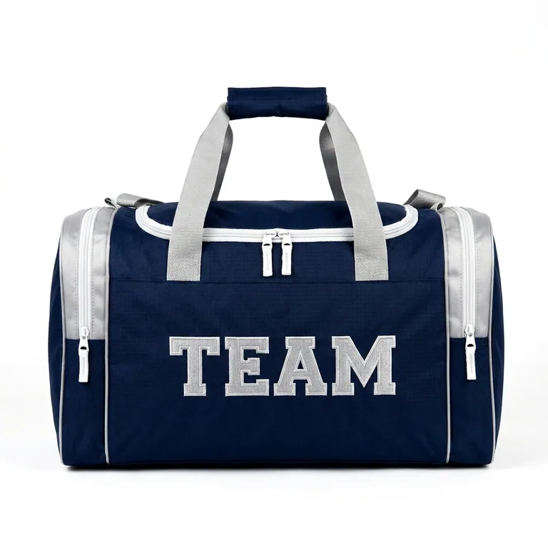 Custom football team duffel bags, front view