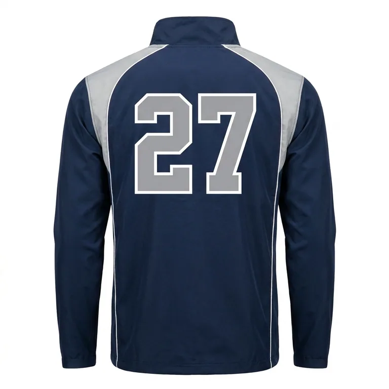 Custom football wind jackets, back view