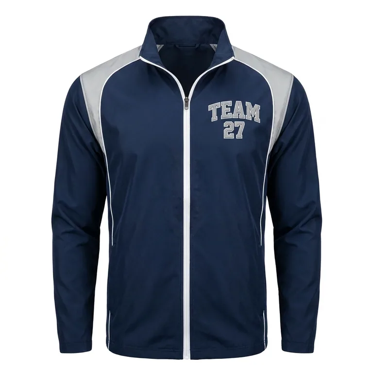 Custom football wind jackets, front view